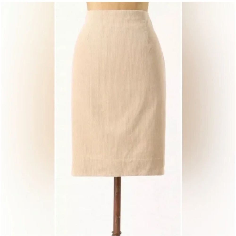 Anthropologie Maeve Corduroy Straight Skirt in Beige 12